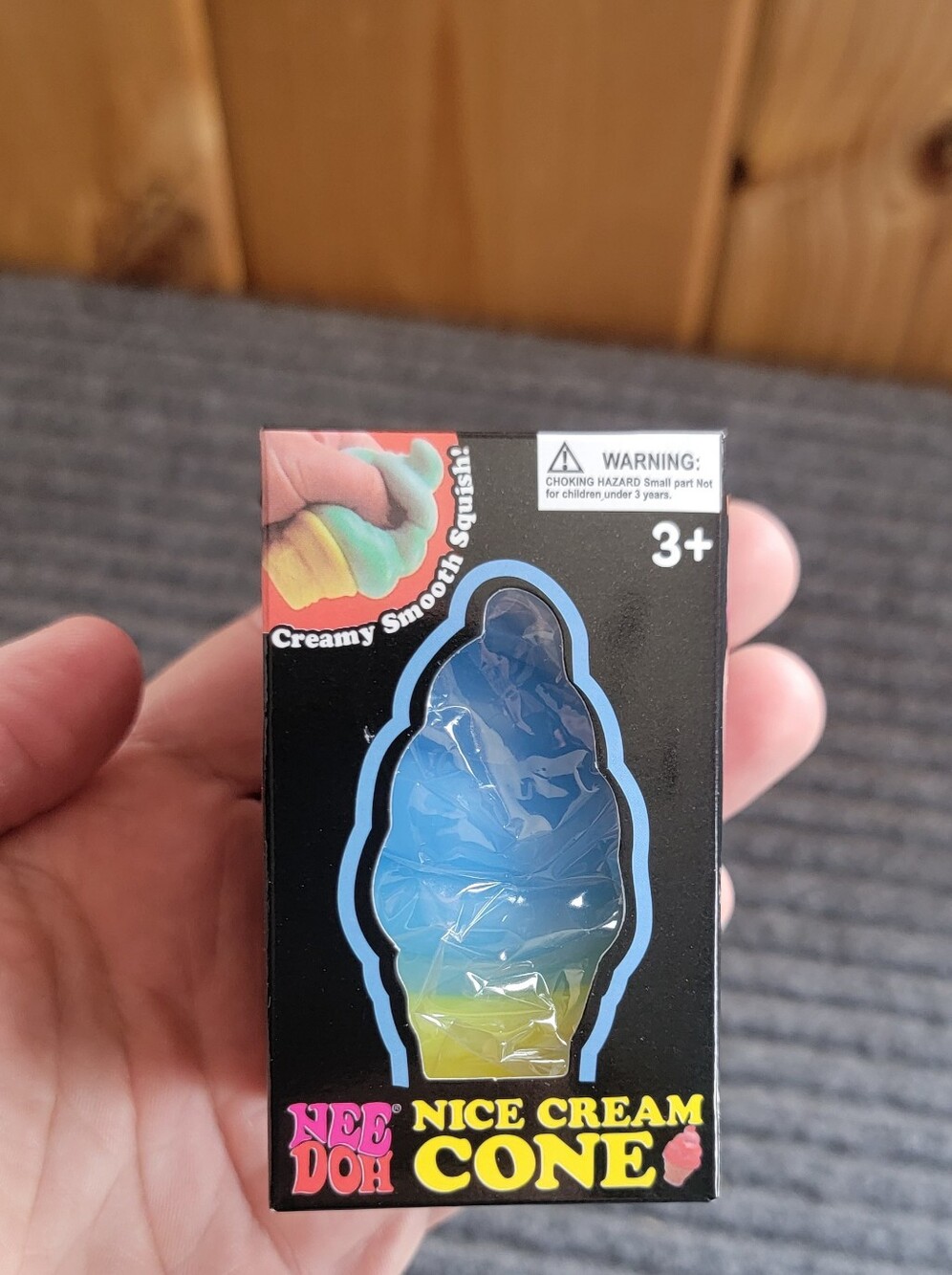 Nee Doh Nice Cream Cone Ice Cream Squishy Toy - NEW - Blue In Color